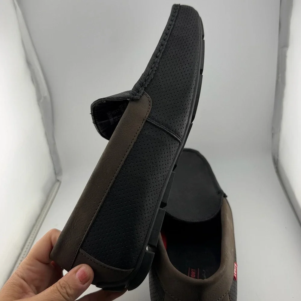 Levis Mens 13 Black Brown 51898440A Perforated Driving Moc Loafer